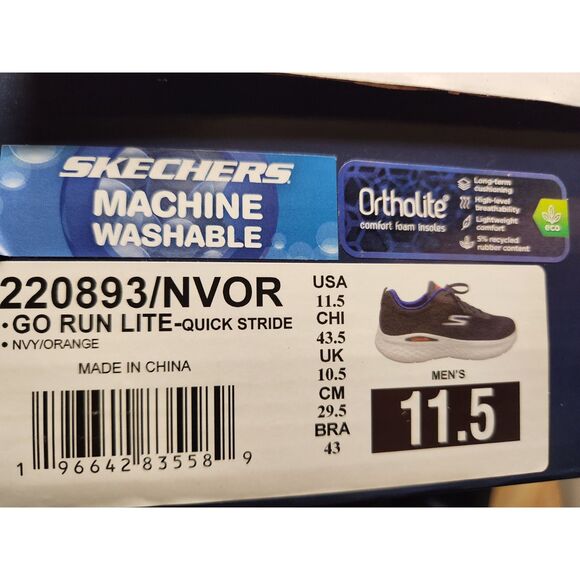 Skechers Go Run Lite Quick Stride Men's size 11.5 Navy - Picture 3 of 12